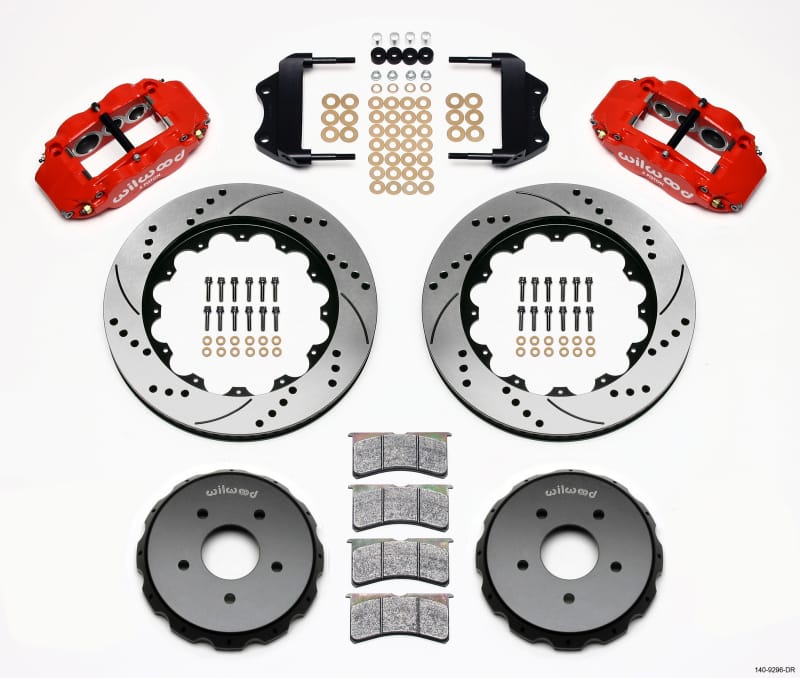 Wilwood — KIT,FRONT,GTO,2004-2006,14.00 ROTOR DRILLED,RED,W/LINES