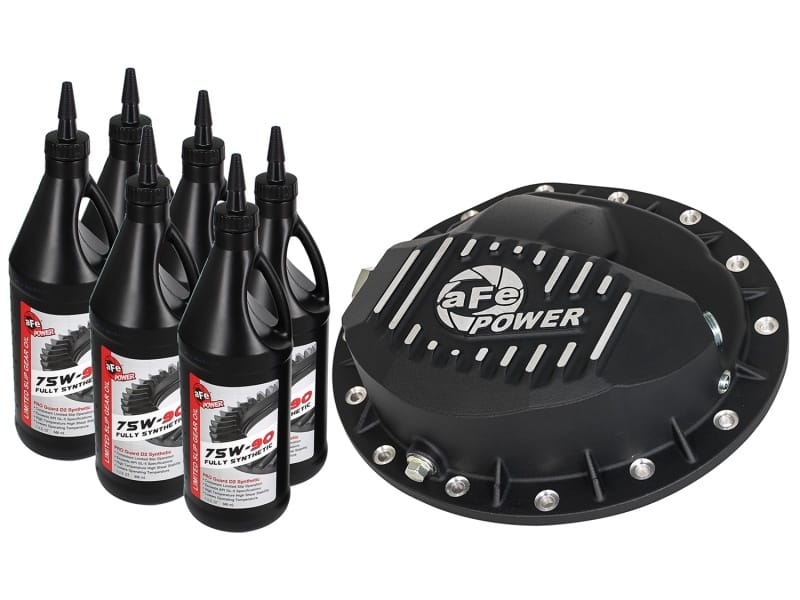 aFe — Pro Series Rear Differential Cover Black w/ Machined Fins & Gear Oil
