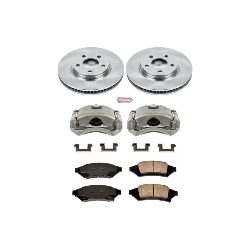 PowerStop — OE Stock Replacement Low-Dust Ceramic Brake Pad, Rotor and Caliper Kit