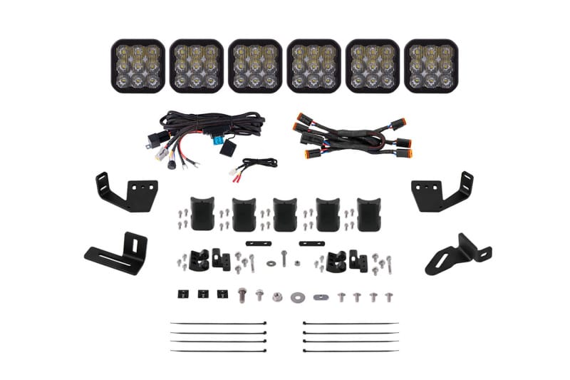 Diode Dynamics — Diode Dynamics Prinsu/Sherpa Roof Racks- SS5 6-Pod CrossLink Mounting Kit - Pro White Driving