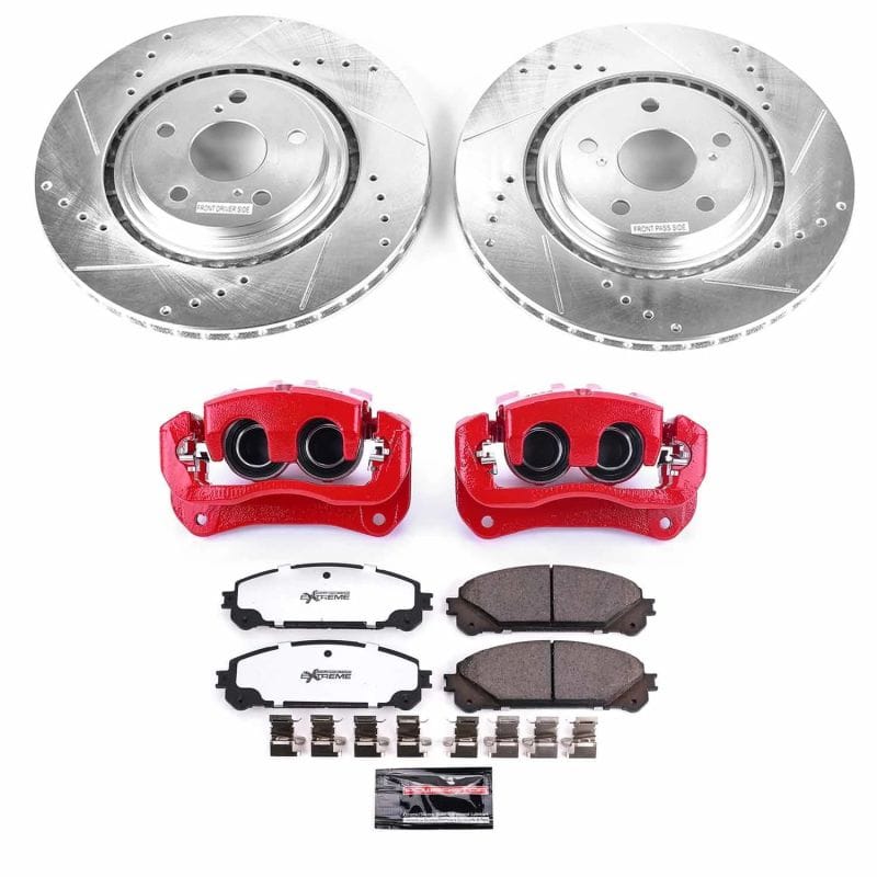 PowerStop — Z36 Truck and SUV Ceramic Brake Pad, Drilled & Slotted Rotor, and Caliper Kit