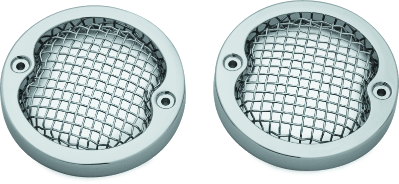 Kuryakyn — Kuryakyn Mesh Turn Signal Bezels 3-1/4in Chrome