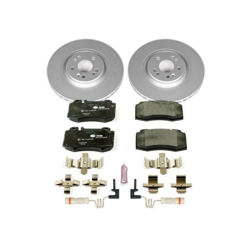 PowerStop — Genuine Geomet Coated Rotors, ECE-R90 Brake Pads + Hardware Kit