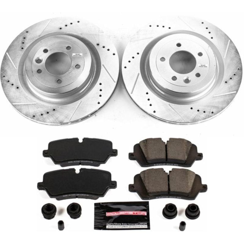 PowerStop — Z23 Daily Driver Carbon-Fiber Ceramic Brake Pad and Drilled & Slotted Rotor Kit