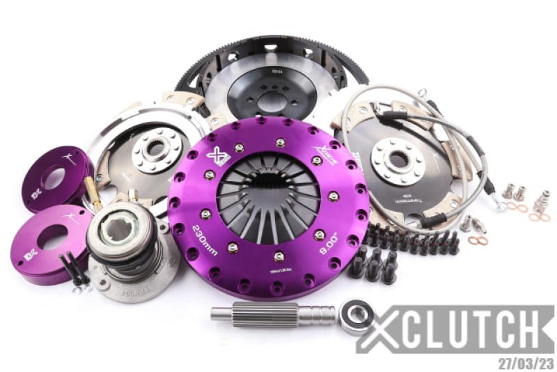 XCLUTCH — Clutch Kit Inc Chromoly Flywheel + HRB; 9" Twin Solid Ceramic Clutch Discs