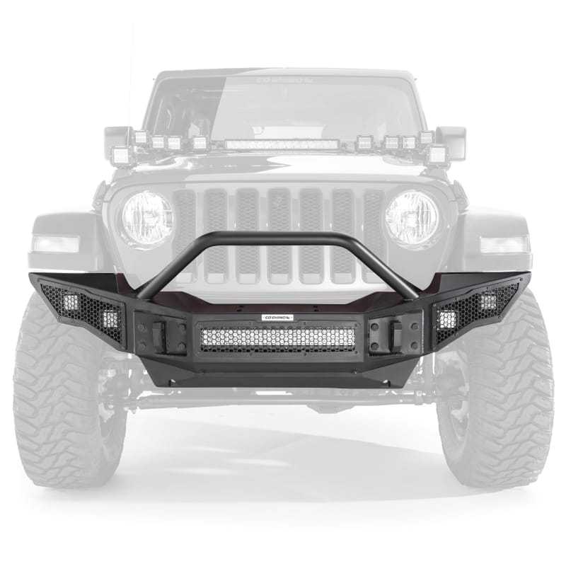 Go Rhino — Rockline Winch-Ready Full Width Bumper With Overrider For Jeep