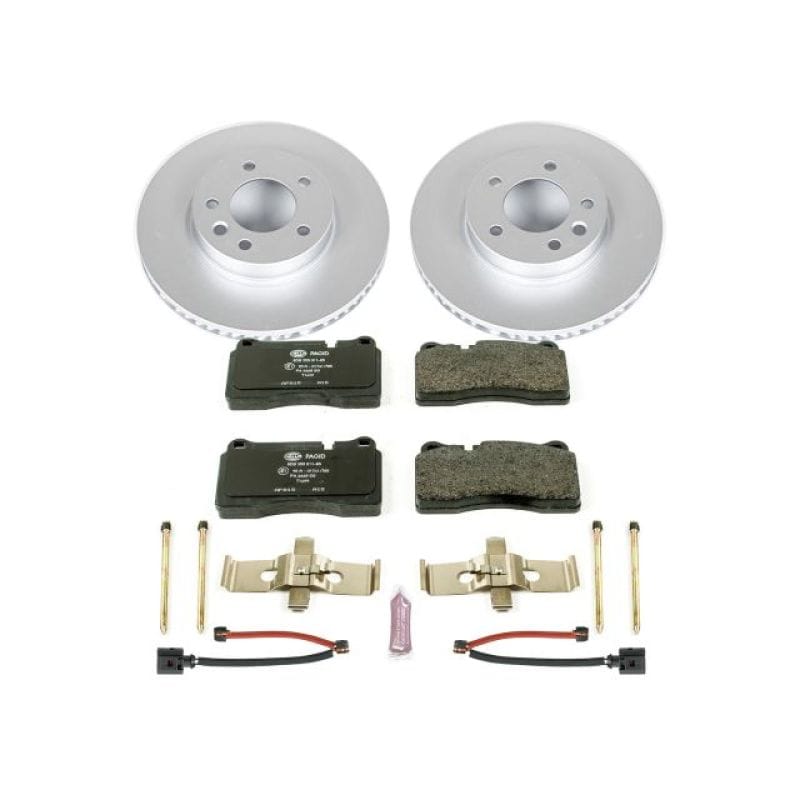 PowerStop — Genuine Geomet Coated Rotors, ECE-R90 Brake Pads + Hardware Kit