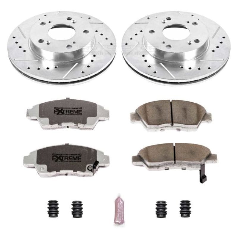 PowerStop — Z26 Street Performance Ceramic Brake Pad and Drilled & Slotted Rotor Kit