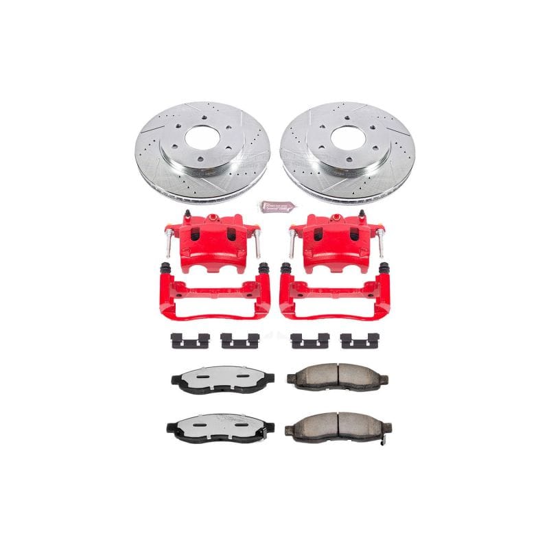 PowerStop — Z36 Truck and SUV Ceramic Brake Pad, Drilled & Slotted Rotor, and Caliper Kit