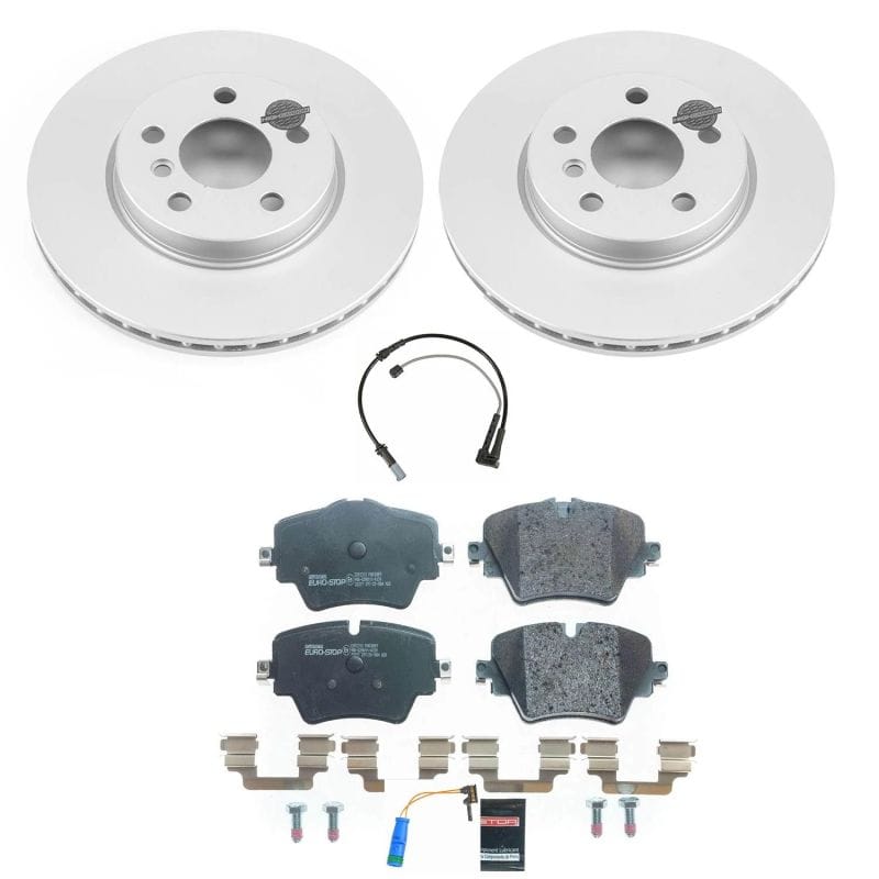 PowerStop — Genuine Geomet Coated Rotors, ECE-R90 Brake Pads + Hardware Kit