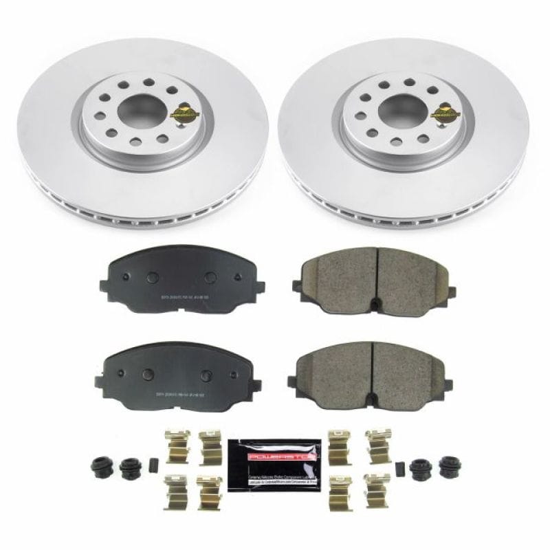 PowerStop — Genuine Geomet Coated Rotor and Carbon-Fiber Ceramic Brake Pad Kit