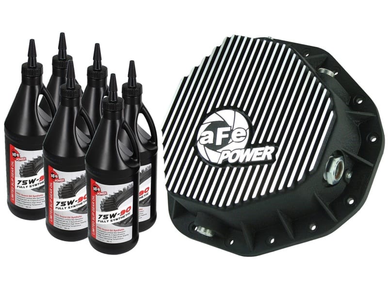 aFe — Pro Series Rear Differential Cover Kit Black w/ Machined Fins & Gear Oil