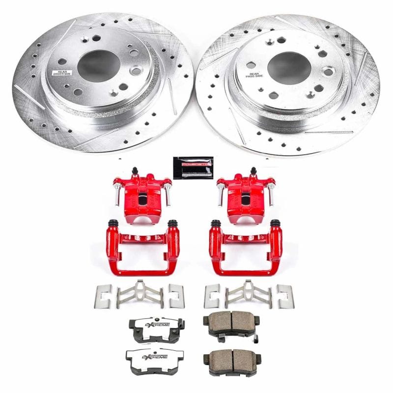 PowerStop — Z26 Street Performance Ceramic Brake Pad, Drilled Slotted Rotor, and Caliper Kit