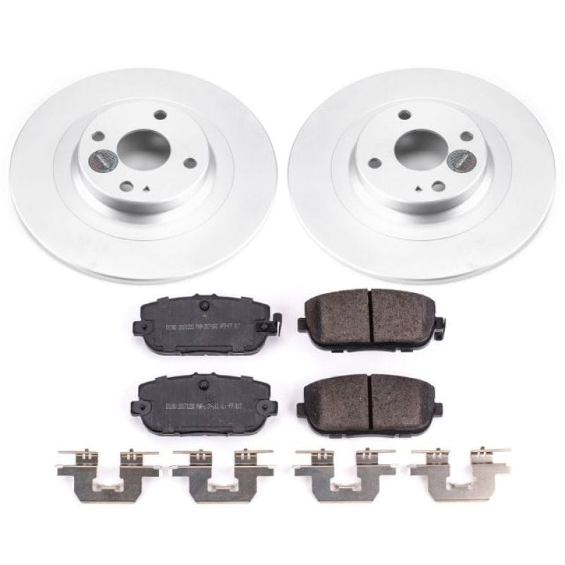 PowerStop — Genuine Geomet Coated Rotor and Low-Dust Ceramic Brake Pad Kit