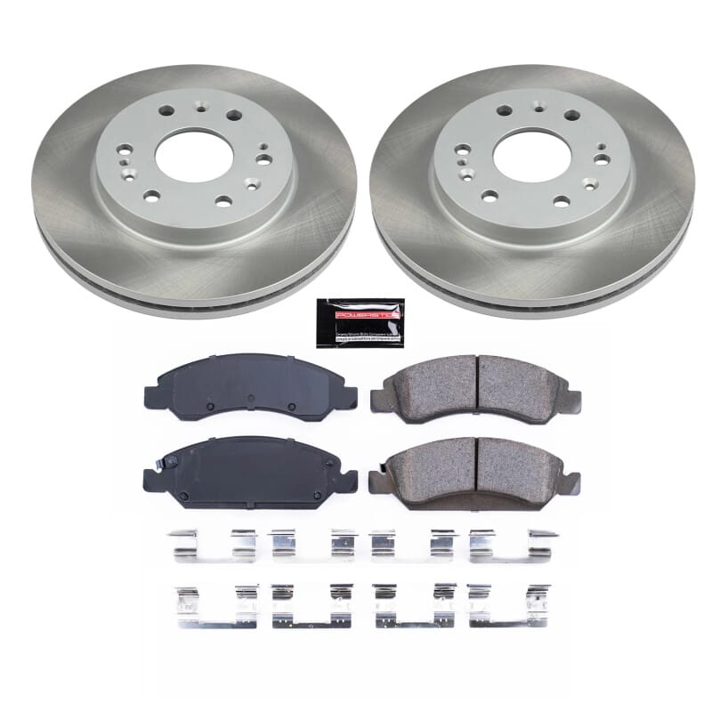 PowerStop — Semi-Coated Rotor and Low-Dust Ceramic Brake Pad Kit