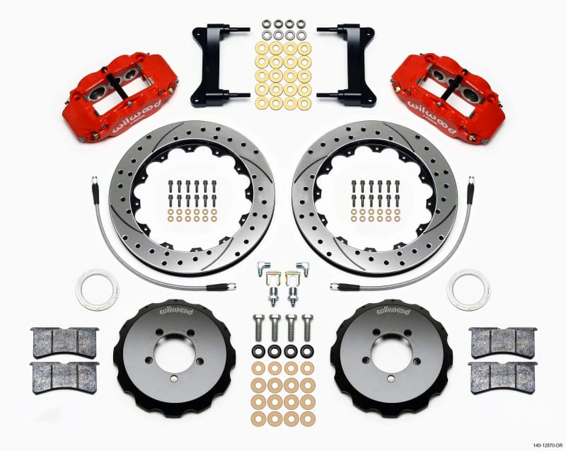Wilwood — KIT,FRONT,2012 SCION FRS,FNSL6R 12.88x1.10 FRONT MT,DRILLED,RED,W/LINES