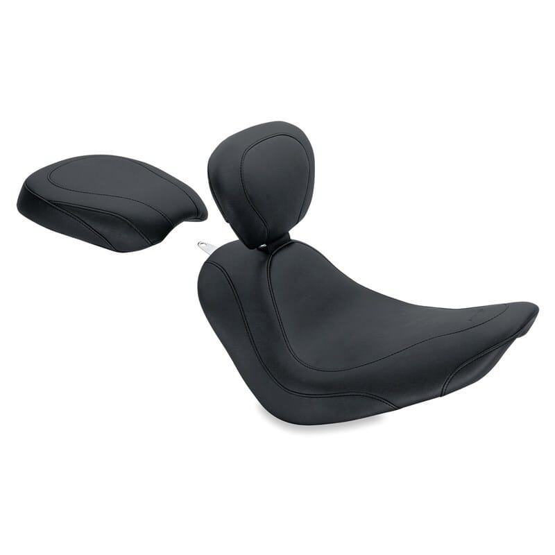 Mustang Motorcycle — Mustang 06-17 Harley Softail Wide Tire(200mm)Wide Tripper Solo Seat w/Driver Backrest - Black