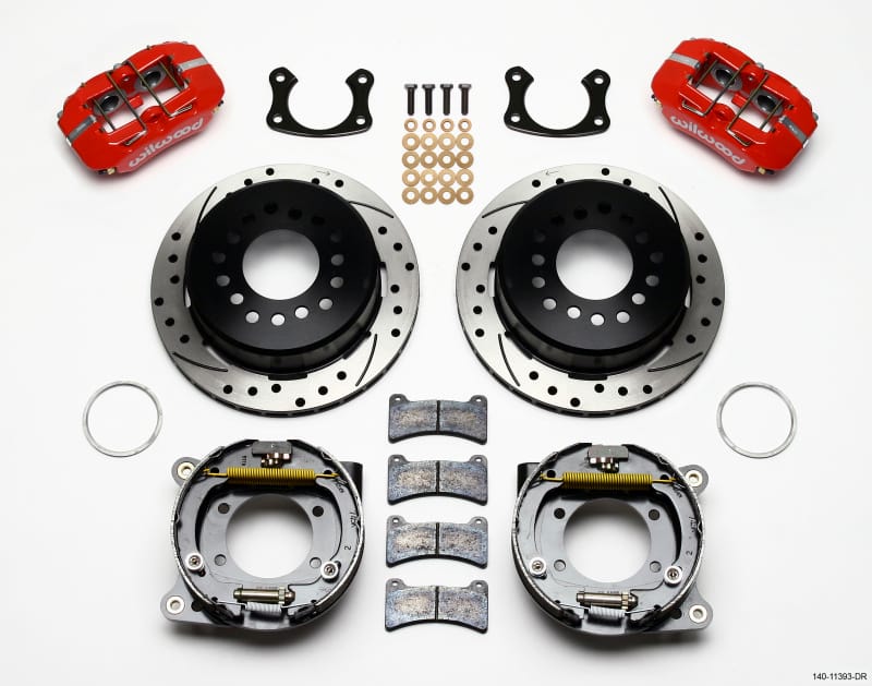 Wilwood — KIT,REAR,DISC/DRUM,SMALL FORD,2.66 OFFSE 1PC 11.00,SRP,RED