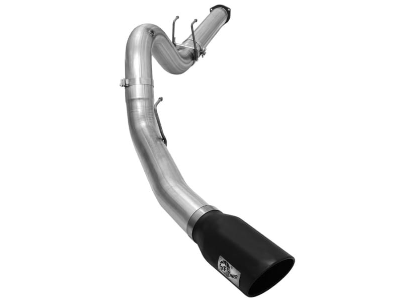 aFe — Large Bore-HD 5 IN 409 Stainless Steel DPF-Back Exhaust System w/Black Tip