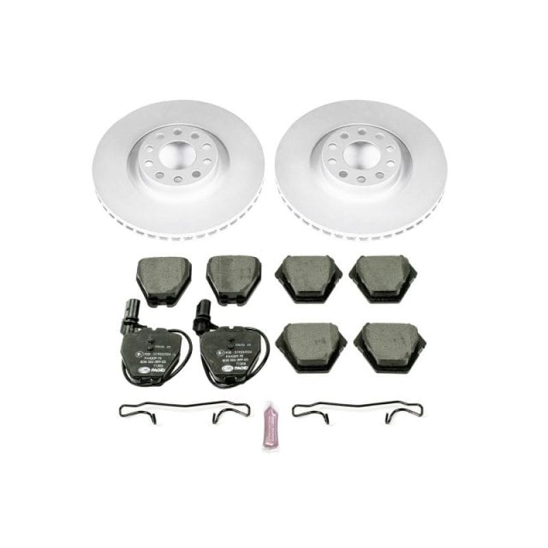 PowerStop — Genuine Geomet Coated Rotors, ECE-R90 Brake Pads + Hardware Kit