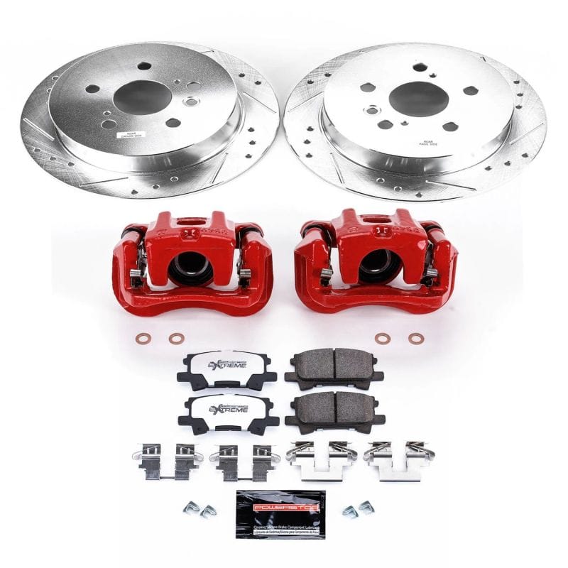 PowerStop — Z36 Truck and SUV Ceramic Brake Pad, Drilled & Slotted Rotor, and Caliper Kit