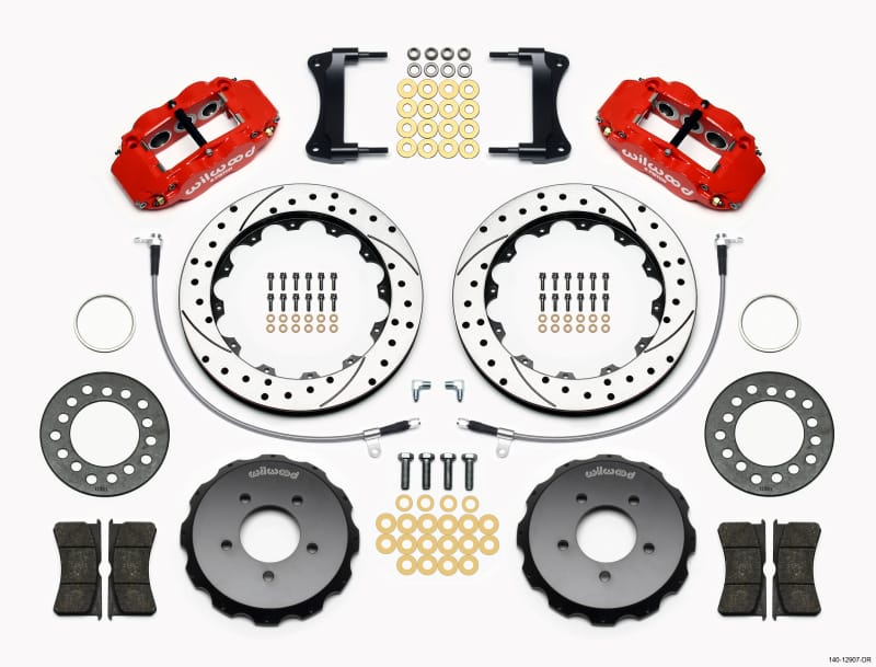 Wilwood — KIT,FRONT,MAZDA,MIATA,06-15,FNSL6R 12.88x1.10,REAR MT,SRP,RED,W/LINES