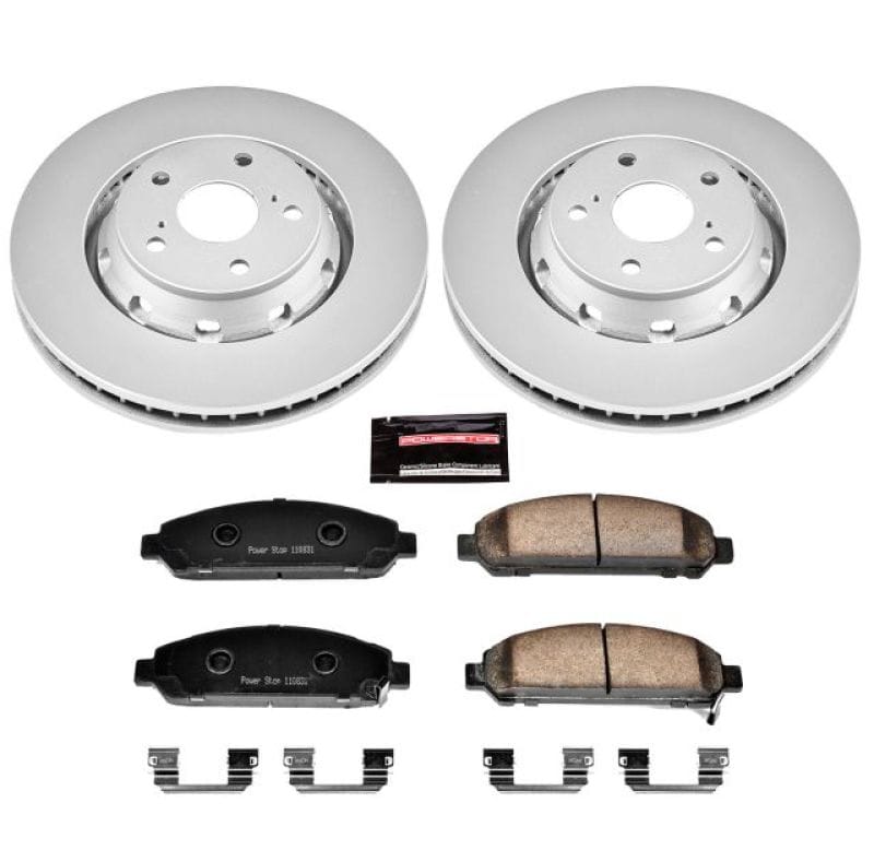 PowerStop — Genuine Geomet Coated Rotor and Low-Dust Ceramic Brake Pad Kit