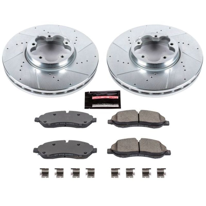 PowerStop — Z23 Daily Driver Carbon-Fiber Ceramic Brake Pad and Drilled & Slotted Rotor Kit