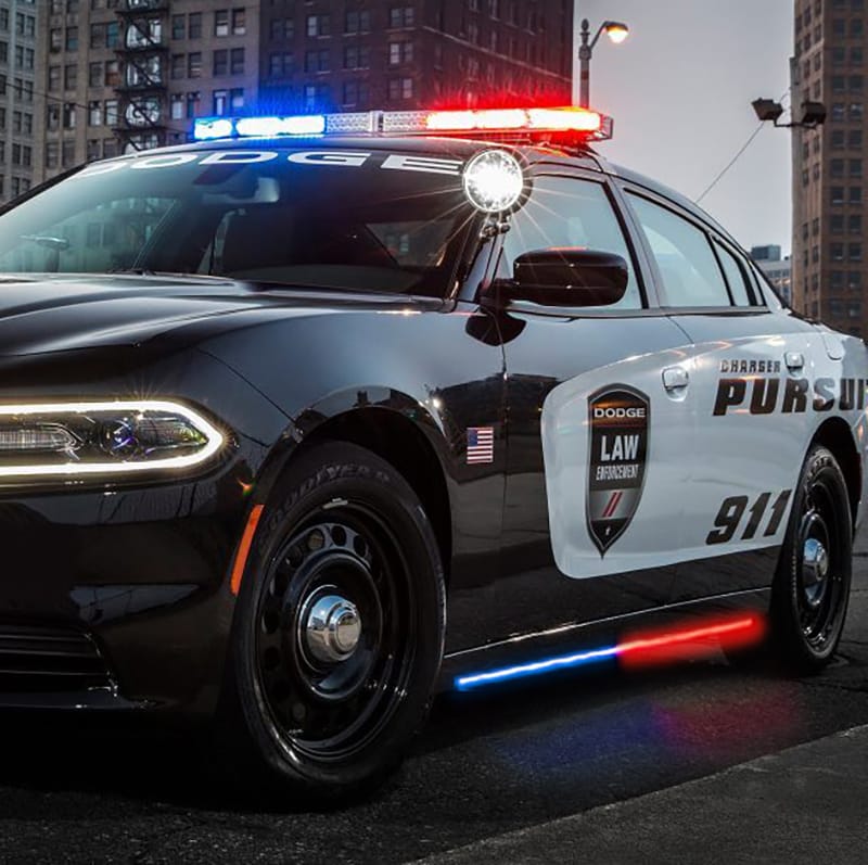 Putco — Putco 11-23 Dodge Charger Police Pursuit Blade Rocker Sideliners - Red & White w/ White Override