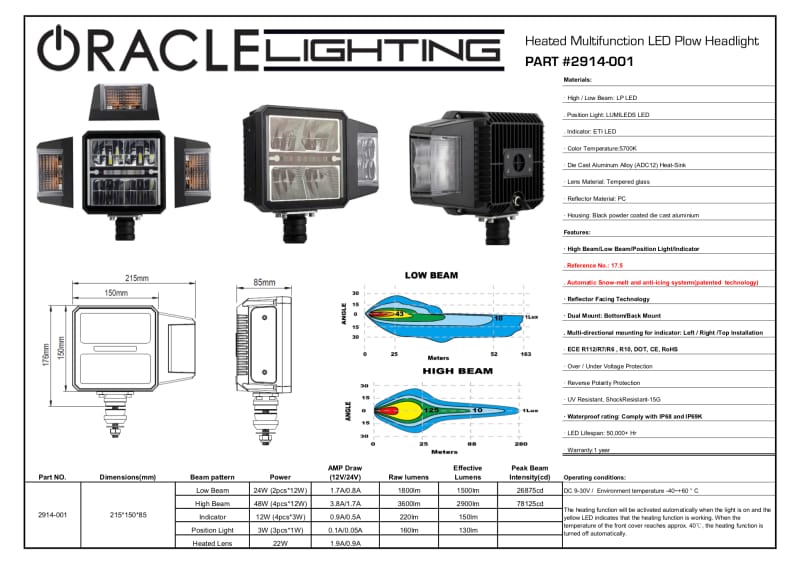 ORACLE Lighting — Multifunction LED Plow Headlight with Heated Lens