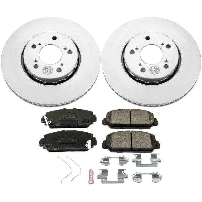 PowerStop — Genuine Geomet Coated Rotor and Low-Dust Ceramic Brake Pad Kit