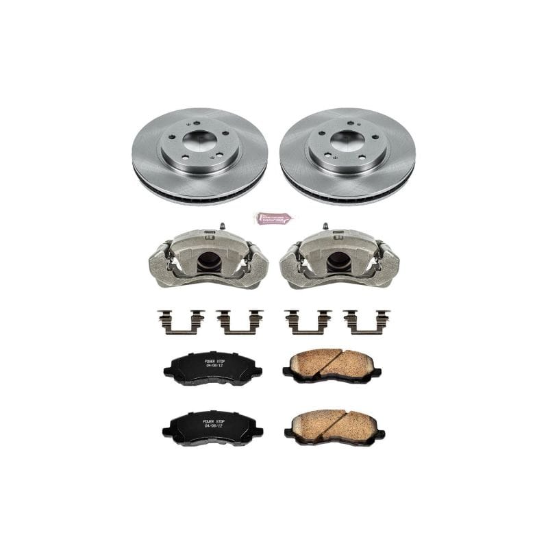 PowerStop — OE Stock Replacement Low-Dust Ceramic Brake Pad, Rotor and Caliper Kit