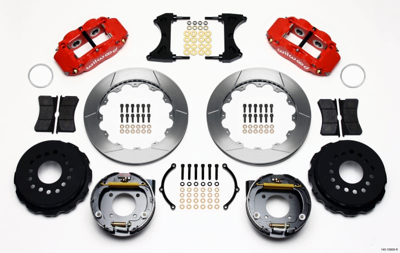 Wilwood — KIT,REAR,12 BOLT,C-CLIP,2.81 OFF,FNSL4R 13.00 ROTOR,STAGGERED,RED