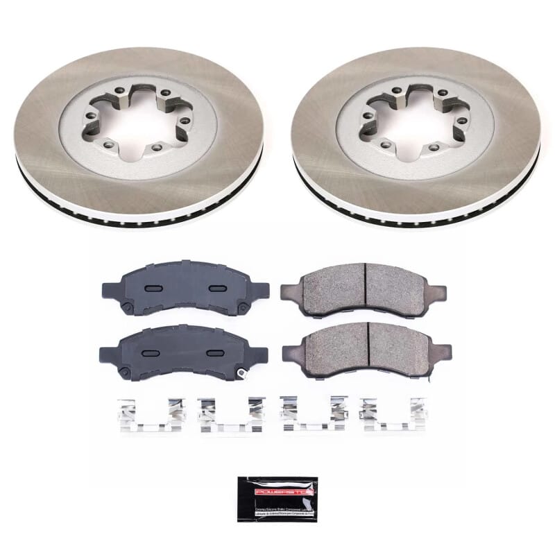 PowerStop — Semi-Coated Rotor and Low-Dust Ceramic Brake Pad Kit