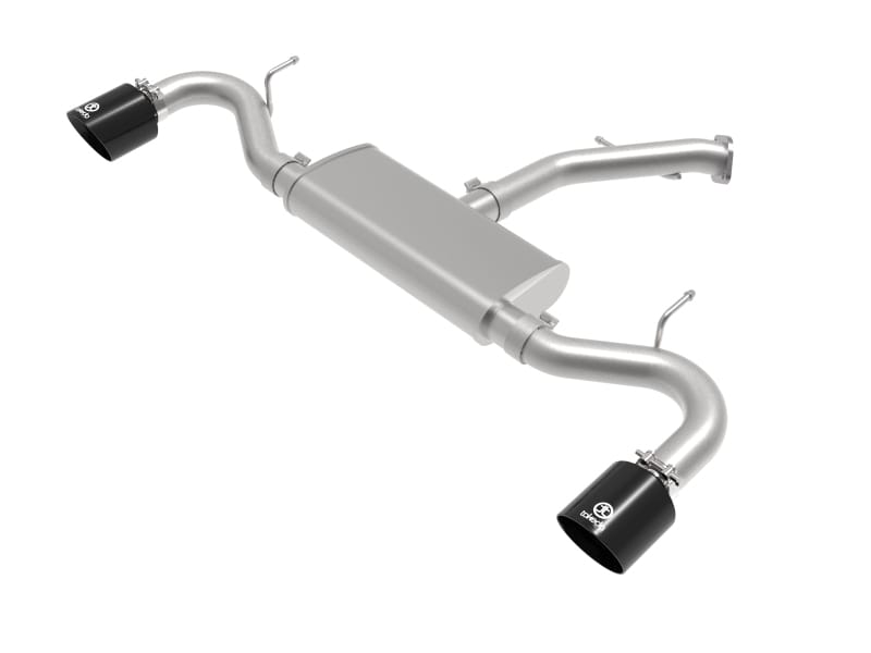 aFe — Takeda 2-1/2 IN 409 Stainless Steel Axle-Back Exhaust w/ Black Tips