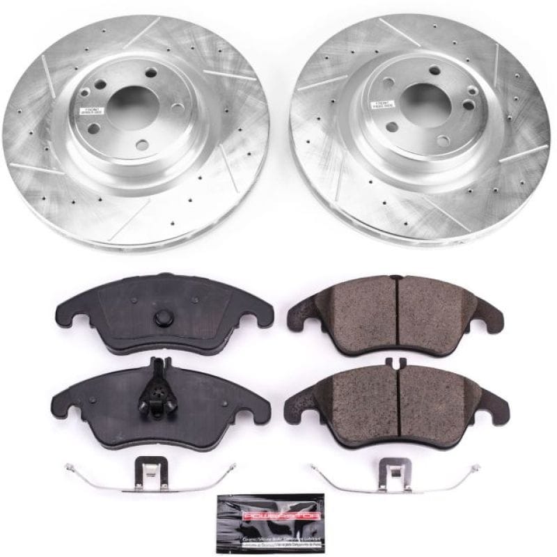 PowerStop — Z23 Daily Driver Carbon-Fiber Ceramic Brake Pad and Drilled & Slotted Rotor Kit