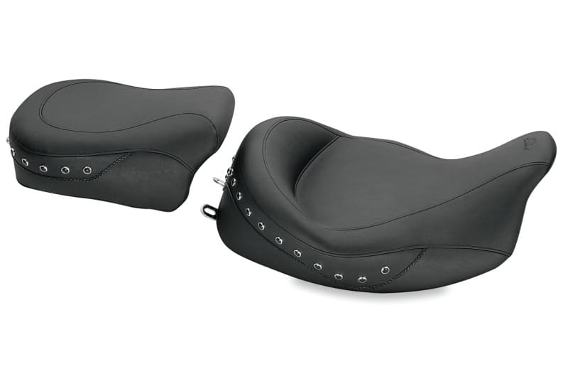Mustang Motorcycle — Mustang 08-21 Harley Electra Glide,Rd Glide,Rd King,Street Glide Solo Seat w/Blk Pearl Studs- Black