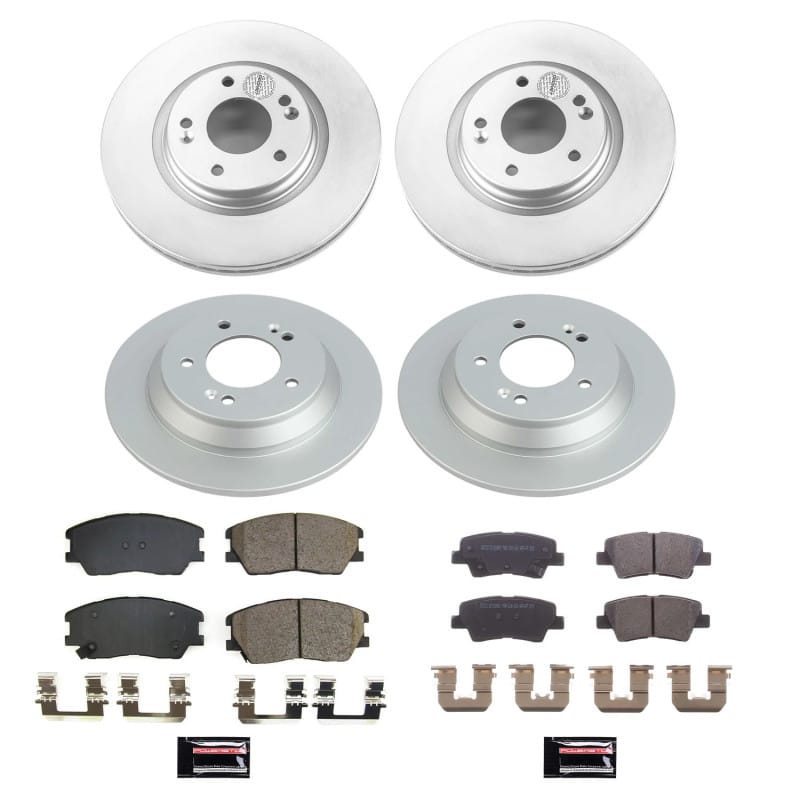 PowerStop — Genuine Geomet Coated Rotor and Low-Dust Ceramic Brake Pad Kit