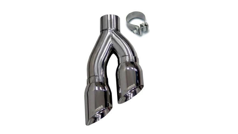 CORSA Performance — Twin 4.0in. Side Swept Polished Pro-Series Tip Kit (Clamp Included)