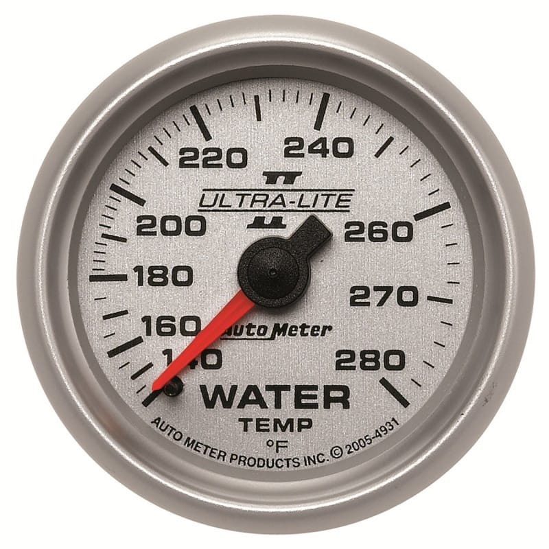 AutoMeter — GAUGE, WATER TEMP, 2 1/16", 140-280?F, MECHANICAL, ULTRA-LITE II