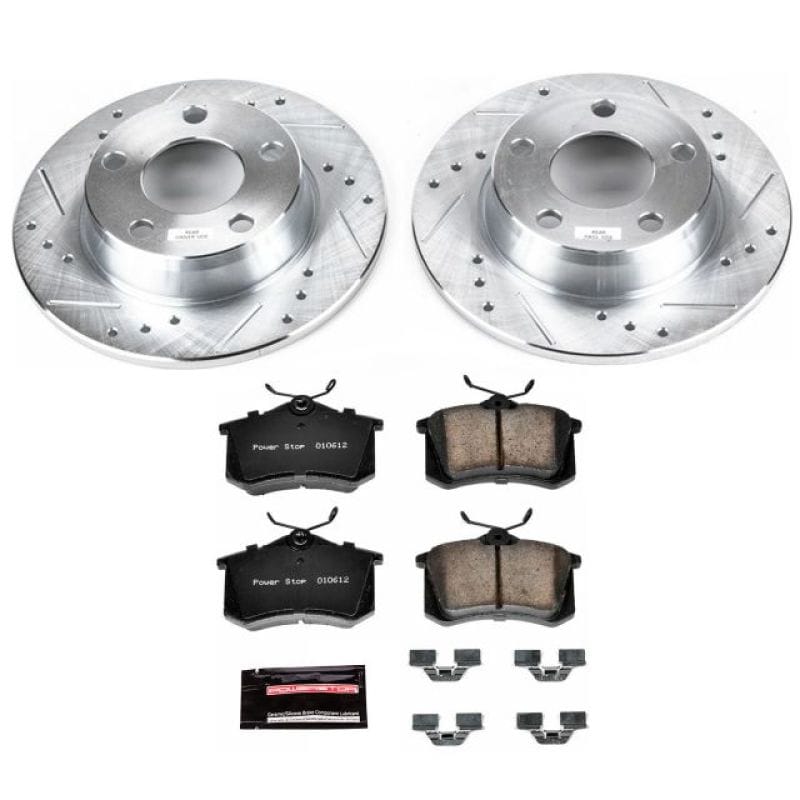 PowerStop — Z23 Daily Driver Carbon-Fiber Ceramic Brake Pad and Drilled & Slotted Rotor Kit