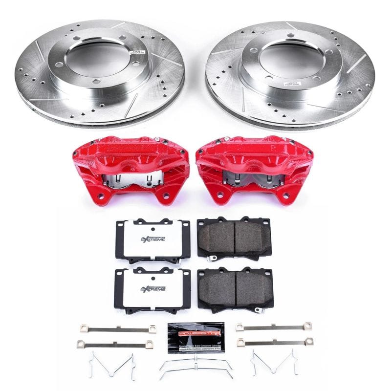 PowerStop — Z36 Truck and SUV Ceramic Brake Pad, Drilled & Slotted Rotor, and Caliper Kit