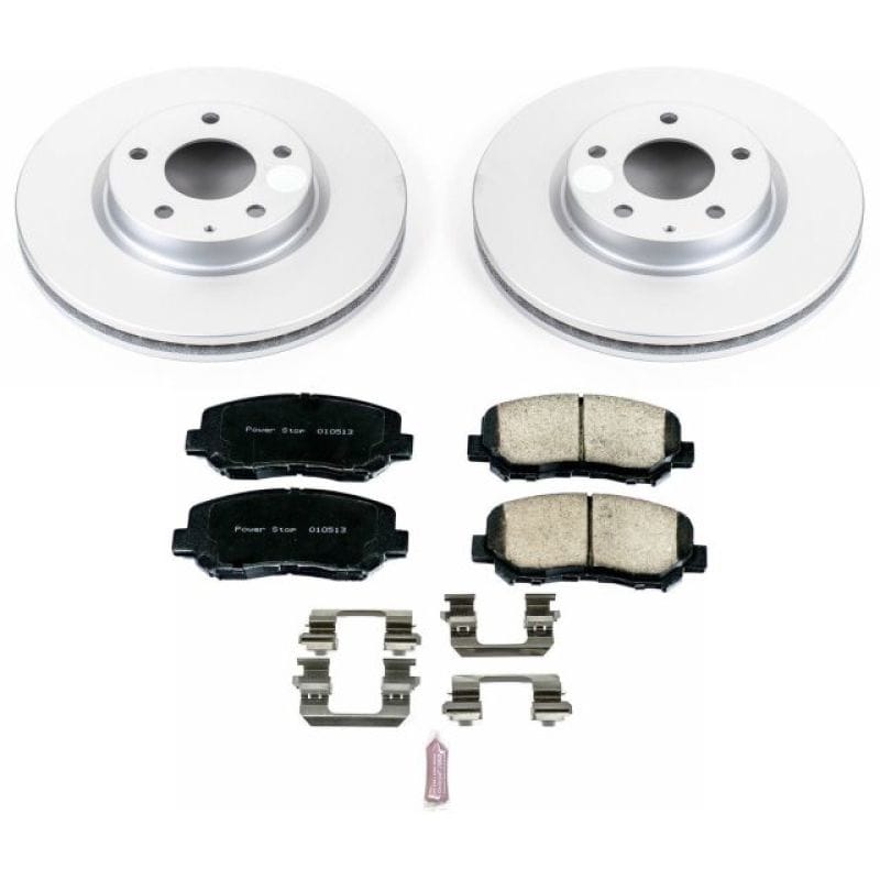 PowerStop — Genuine Geomet Coated Rotor and Low-Dust Ceramic Brake Pad Kit