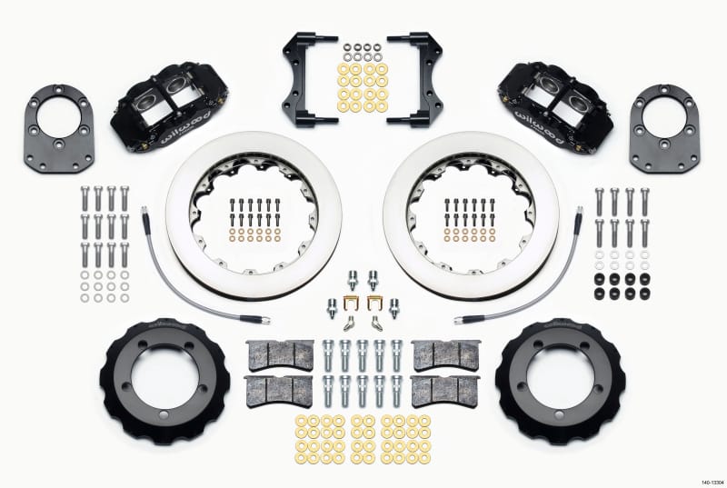 Wilwood — KIT,FRONT,FORD BRONCO,66-75,DANA 30/44 12.88,FNSL4R,DRUM SPINDLE,RED,W/LINES