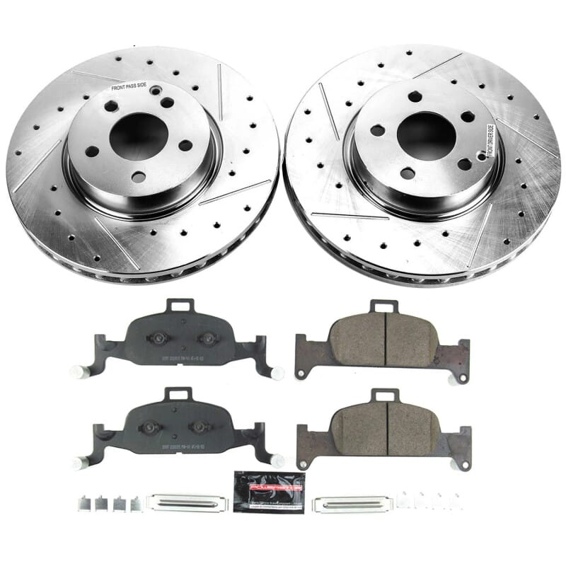 PowerStop — Z23 Daily Driver Carbon-Fiber Ceramic Brake Pad and Drilled & Slotted Rotor Kit