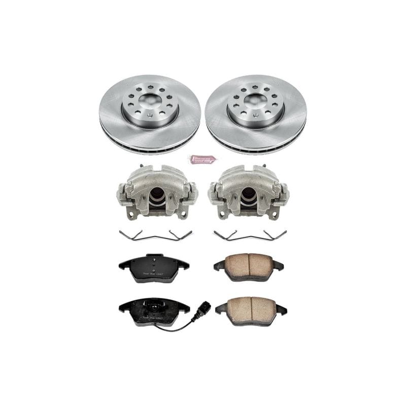 PowerStop — OE Stock Replacement Low-Dust Ceramic Brake Pad, Rotor and Caliper Kit