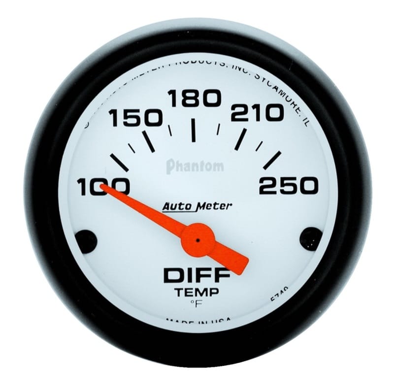 AutoMeter — GAUGE, DIFFERENTIAL TEMP, 2 1/16", 100-250?F, ELECTRIC, PHANTOM