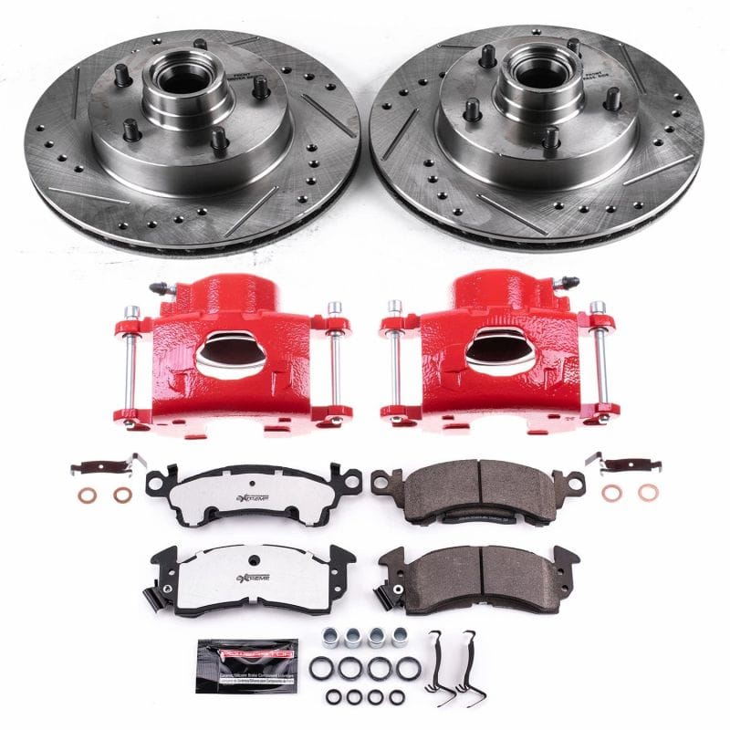 PowerStop — Z26 Street Performance Ceramic Brake Pad, Drilled Slotted Rotor, and Caliper Kit