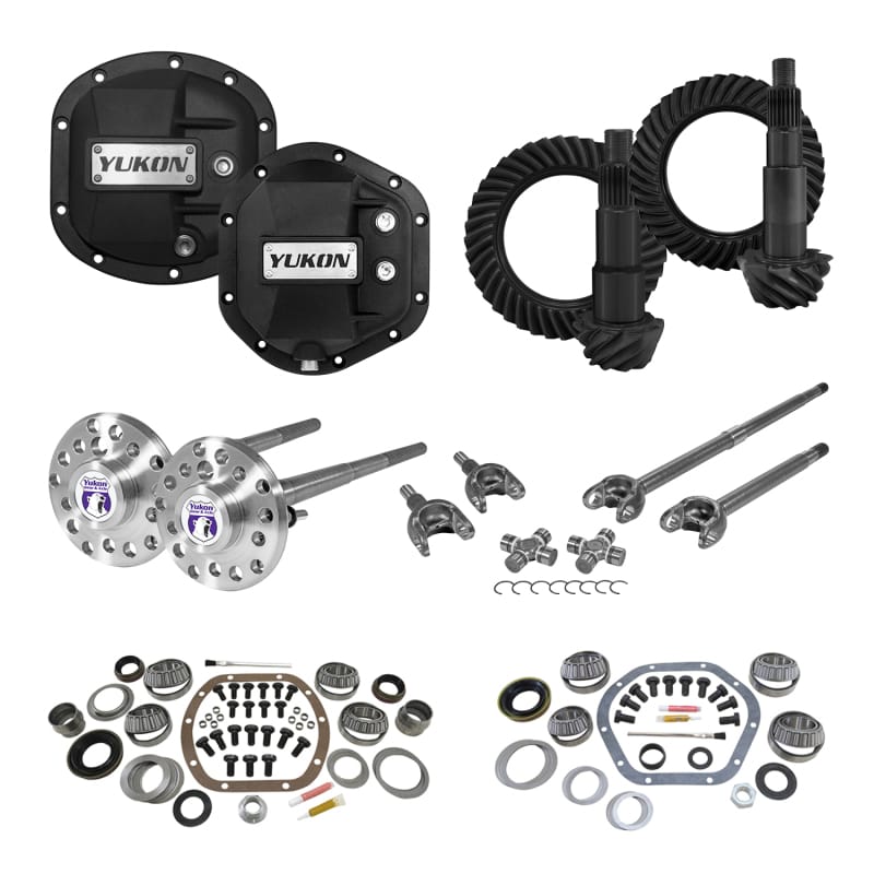 Yukon Gear & Axle — Stage 4 Re-Gear Kit upgrades front & rear diffs, 24 spl, incl covers/fr&rr axles
Stage 4 Re-Gear Kit upgrades front/rear diffs; 24 spl; incl covers/fr/rr axles