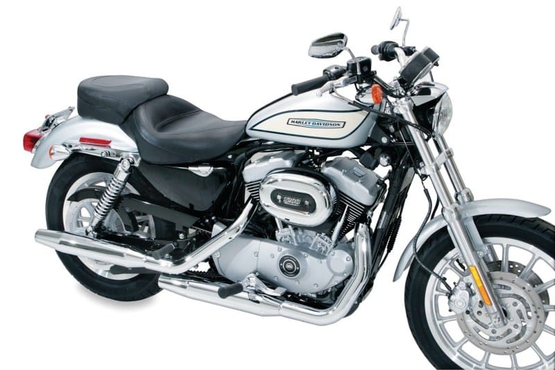 Mustang Motorcycle — Mustang 04-21 Harley Sportster 4.5 Wide Touring Solo Seat w/Driver Backrest - Black